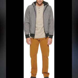 7 for all man kind heather grey terry hoodie zip sweatshirt athletic casual $98